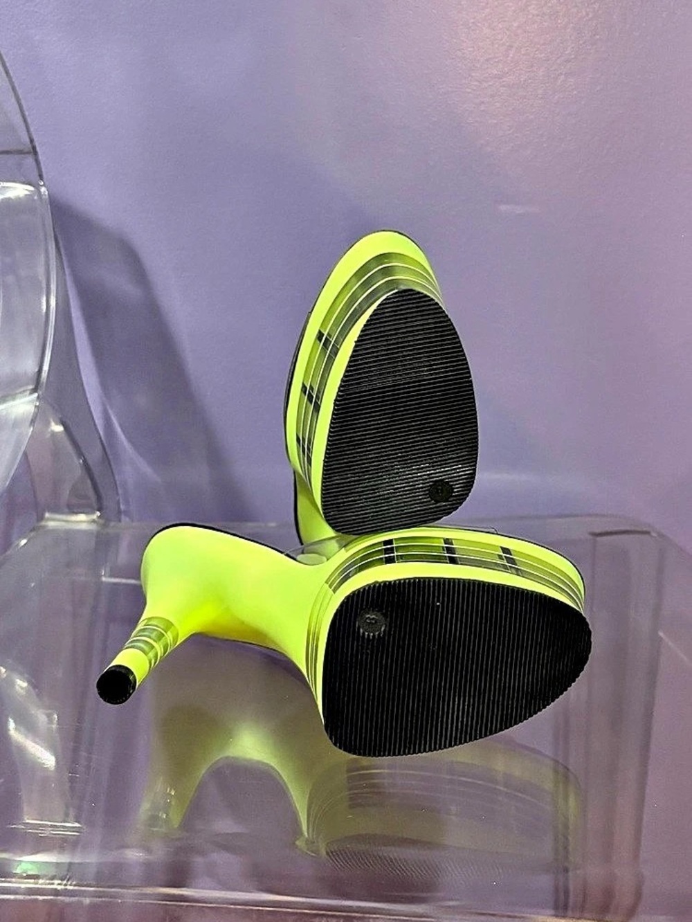 Reflections Neon Yellow/Green Platform Heels - Picture 4 of 4